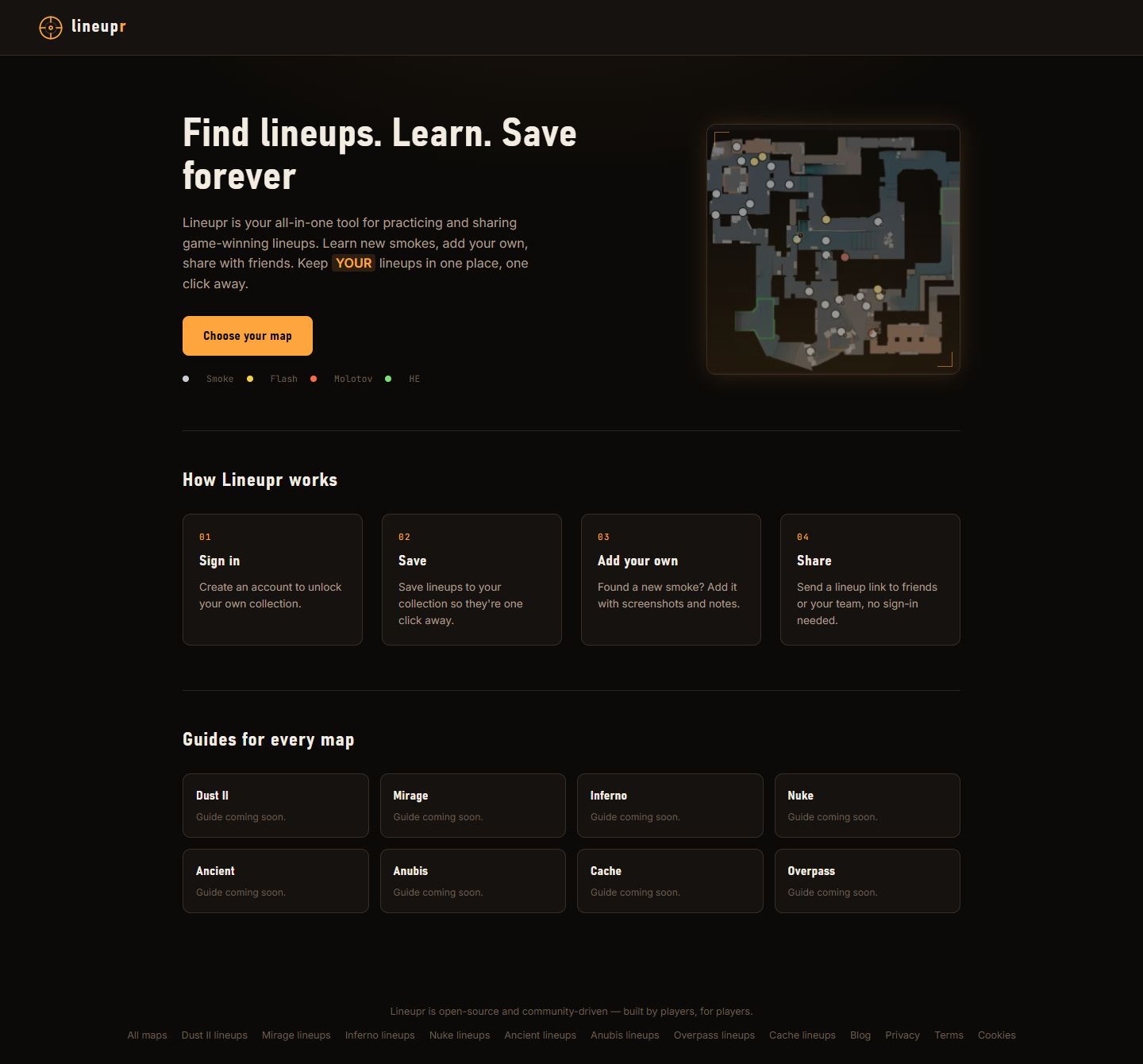 Lineupr website preview